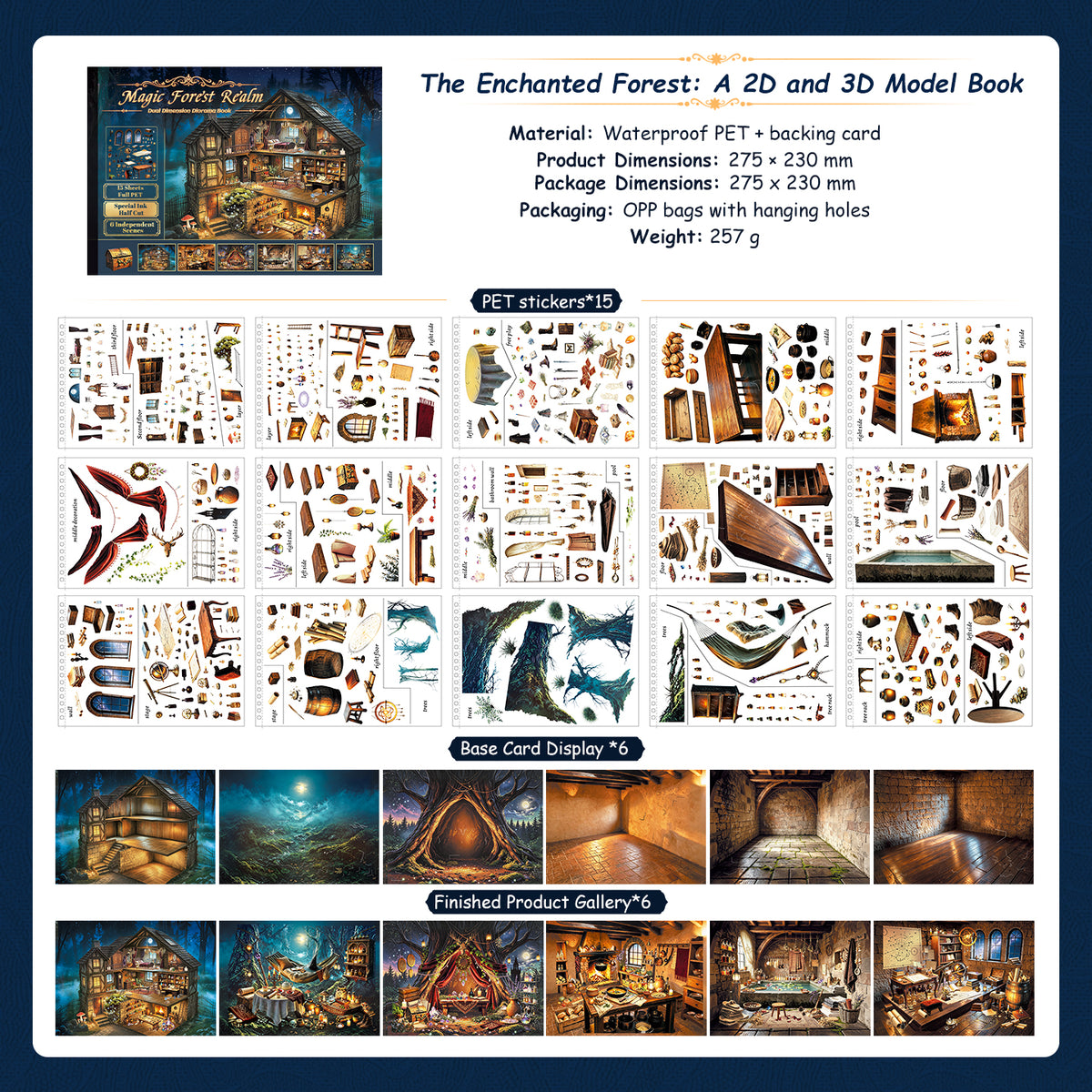 Magic Forest Realm - Miniature Scene Stickers | Witchy Special Ink Clear PET (15 Sheets)