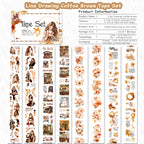 Line Drawing Coffee Brown - PET Tapes | Vintage Special Oil Die Cut (4 Rolls)