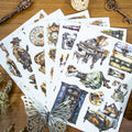 Vintage Patina - Junk Journal Stickers | Steampunk Kiss Cut Matte PET (20 Sheets)