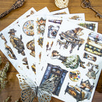 Vintage Patina - Junk Journal Stickers | Steampunk Kiss Cut Matte PET (20 Sheets)