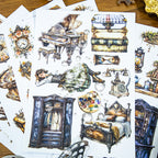 Vintage Patina - Junk Journal Stickers | Steampunk Kiss Cut Matte PET (20 Sheets)