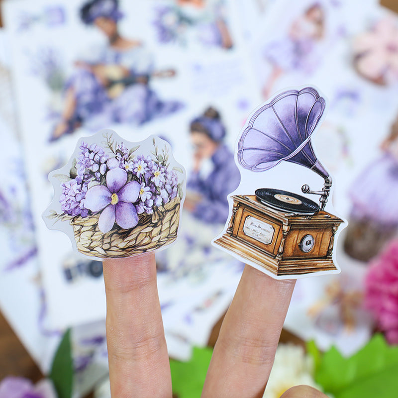 The Song Of Lavender - Vintage Stickers | Botanical Kiss Cut Matte PET (20 Sheets)