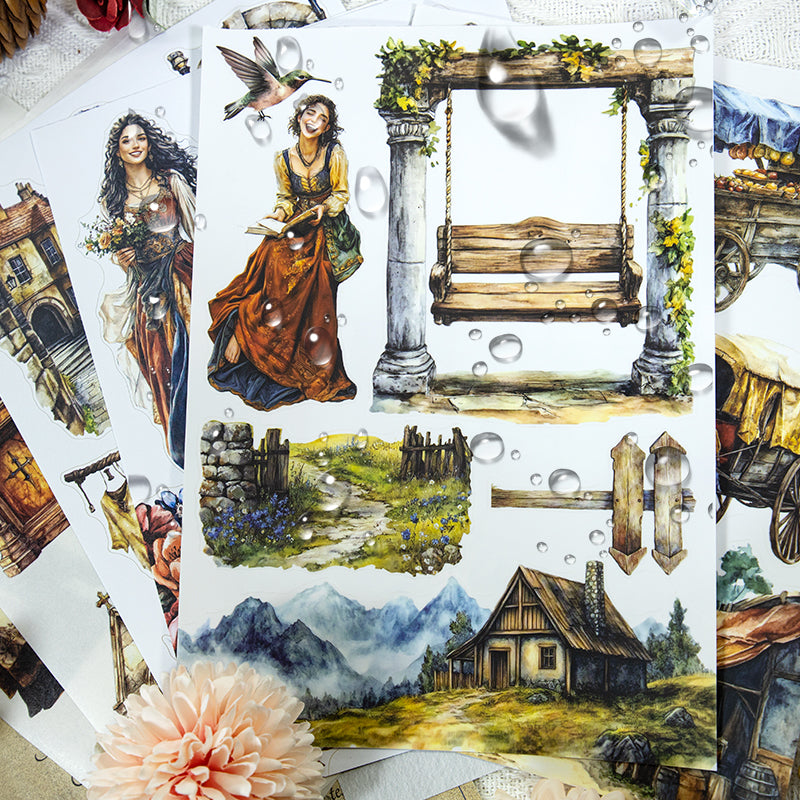 European Narrative - Ephemera Stickers | Vintage Kiss Cut Matte PET (20 Sheets)