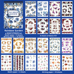 Rainbow Garden - Collage Stickers | Botanical Kiss Cut Matte PET (20 Sheets)