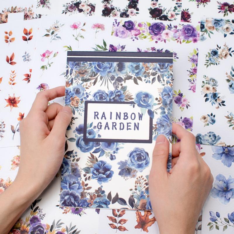 Rainbow Garden - Collage Stickers | Botanical Kiss Cut Matte PET (20 Sheets)
