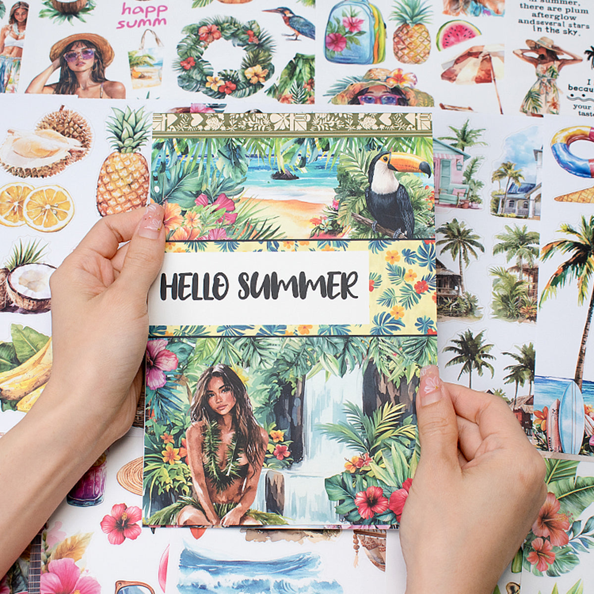 Hello Summer - Sticker Sheets | Tropical Kiss Cut Matte PET (20 Sheets)